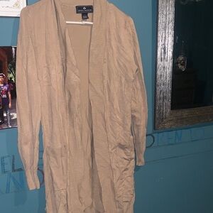 Steve Manor Beige Women's Open Front Cardigan